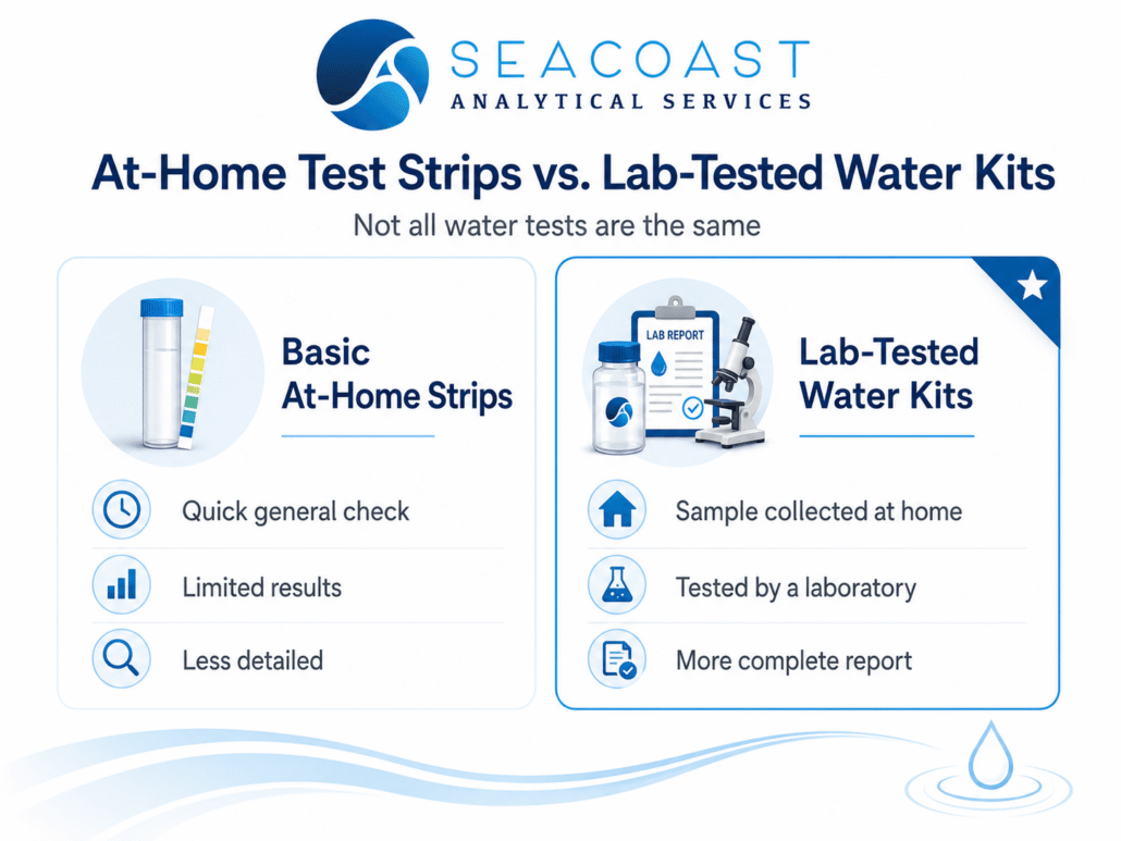 At home test strips vs lab tested water kits
